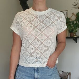 🔷️Lace Granny Square Top